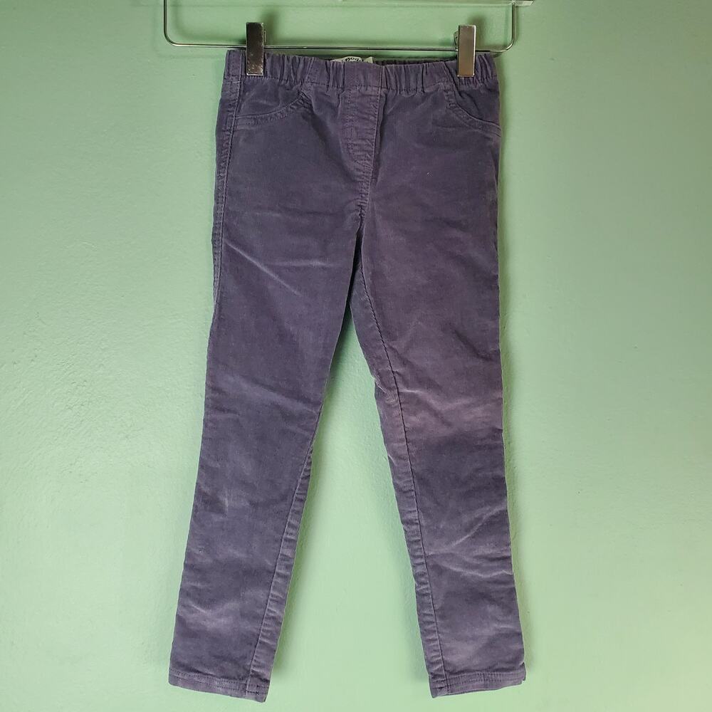 Mini Boden Girls Purple Skinny Pull On Corduroy Pants Size 6